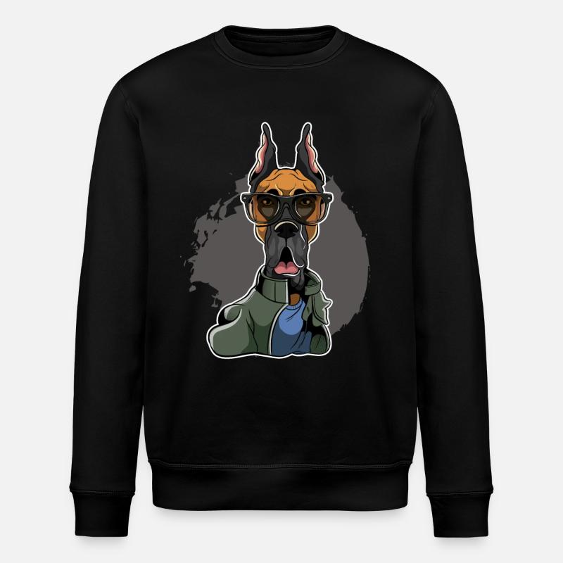 Great Dane - Deutsche Dogge - Stanley/Stella Unisex Bio-Sweatshirt ROLLER - Schwarz