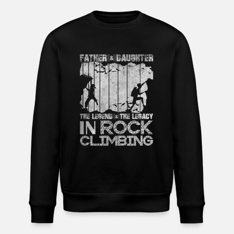 Dad And Daughter Climbing - Stanley/Stella ROLLER Unisex Organic Sweatshirt - black