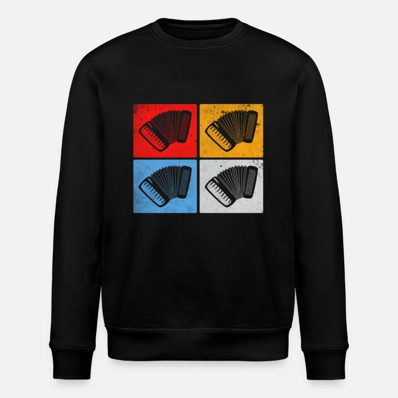 Accordion Retro - Stanley/Stella ROLLER Unisex Organic Sweatshirt - black