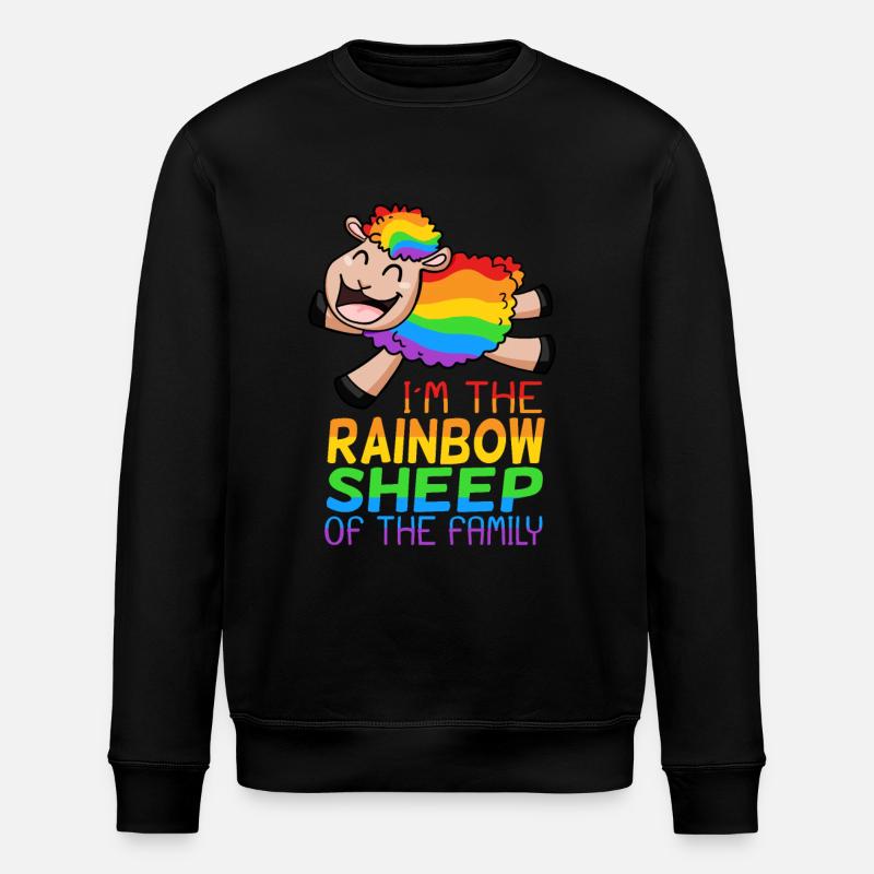 LGBT Schaf niedlich - Stanley/Stella Unisex Bio-Sweatshirt ROLLER - Schwarz