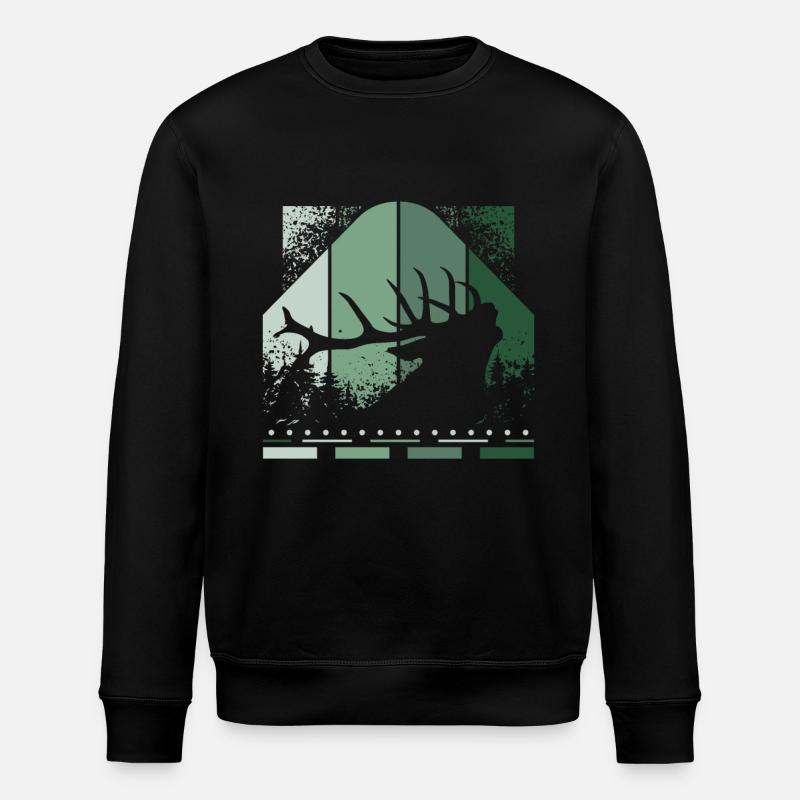 Rétro Cerf - Sweat bio ROLLER Stanley/Stella Unisexe - noir