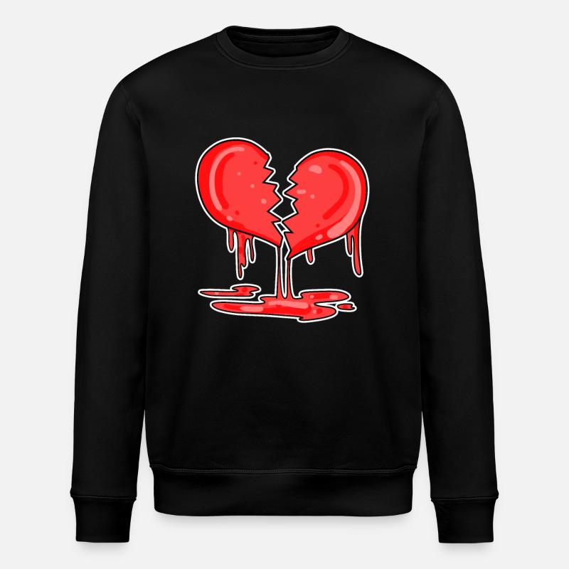broken heart - Stanley/Stella ROLLER Unisex Organic Sweatshirt - black