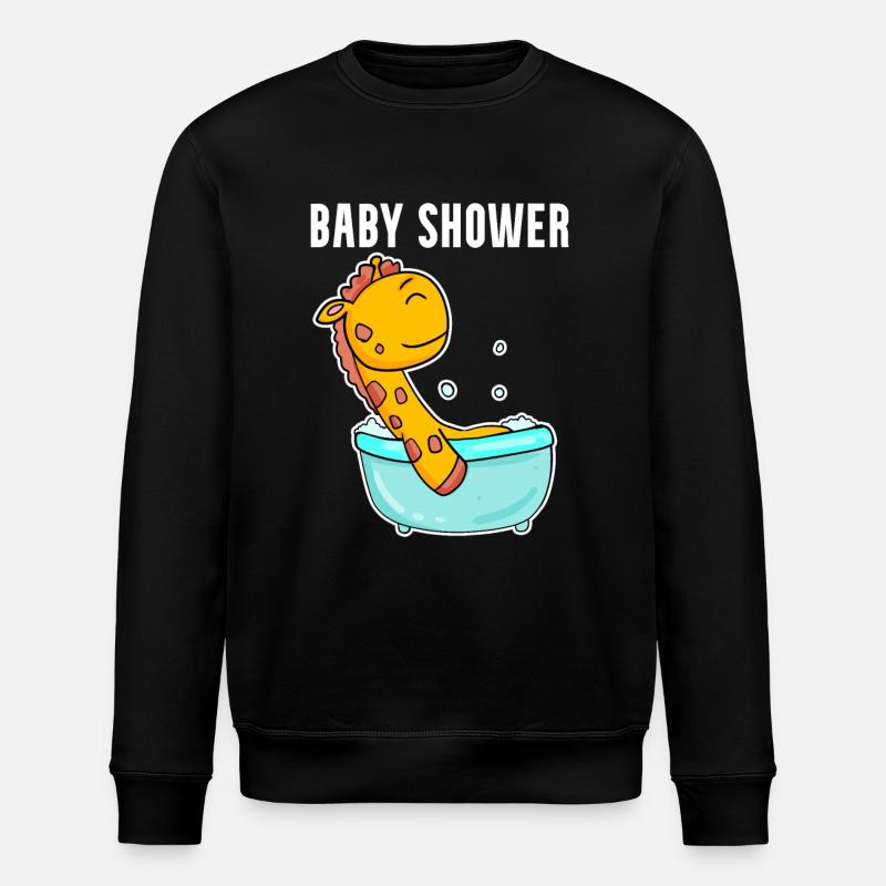 Baby Shower Giraffe Bathtub - Stanley/Stella ROLLER Unisex Organic Sweatshirt - black