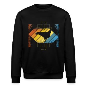 Hühner Huhn - Stanley/Stella Unisex Bio-Sweatshirt ROLLER - Schwarz - Vorne - Nik (191cm)