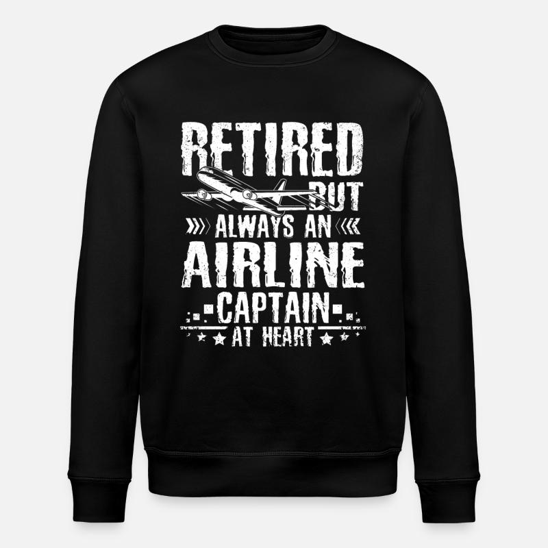 Retired pilot - Stanley/Stella ROLLER Unisex Organic Sweatshirt - black