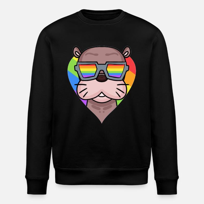 LGBT Animal Sea Lion Arc-en-ciel - Sweat bio ROLLER Stanley/Stella Unisexe - noir