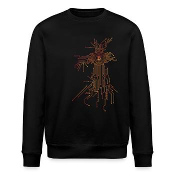 Cryptocurrency Bitcoin Blockchain Miners Clothing - Stanley/Stella ROLLER Unisex Organic Sweatshirt - black - Front - Nik (191cm)