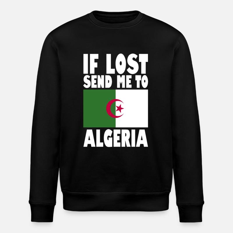 Algeria Flag Saying - Stanley/Stella ROLLER Unisex Organic Sweatshirt - black