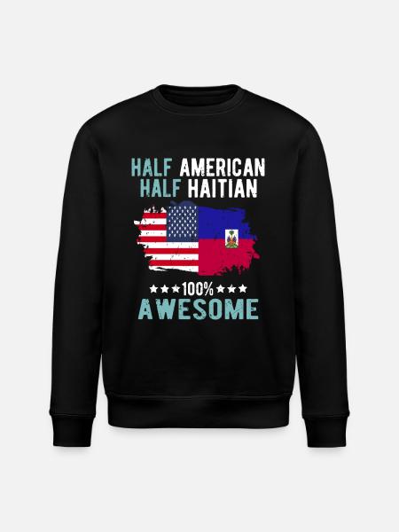 Half American, half Haitian - Stanley/Stella ROLLER Unisex Organic Sweatshirt - black