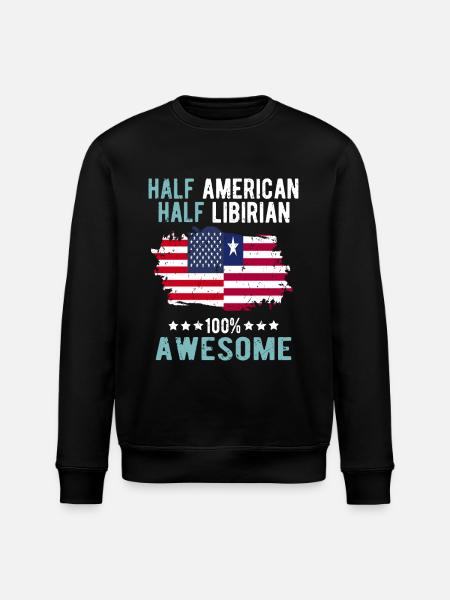 Half American Half Libyan - Stanley/Stella ROLLER Unisex Organic Sweatshirt - black