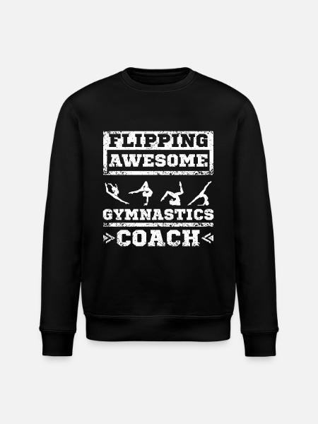 Flipping awesom gymnastics coach - Stanley/Stella ROLLER Unisex Organic Sweatshirt - black