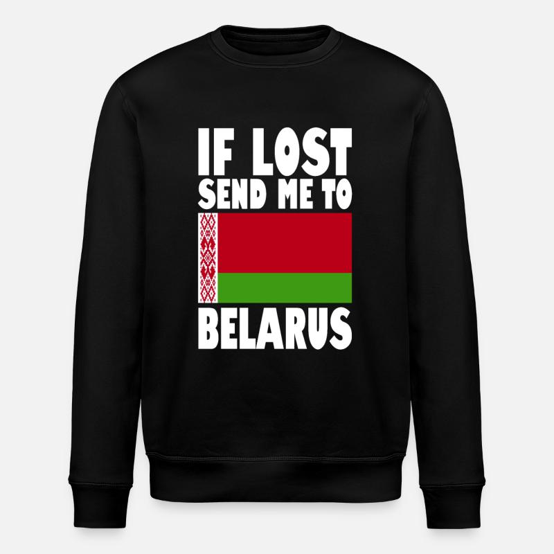 Belarus Flag Slogan - Stanley/Stella ROLLER Unisex Organic Sweatshirt - black