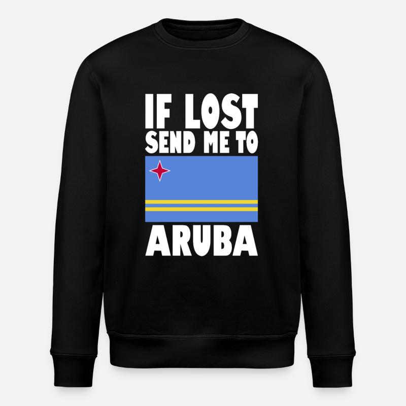 Aruba Flag Saying - Stanley/Stella ROLLER Unisex Organic Sweatshirt - black