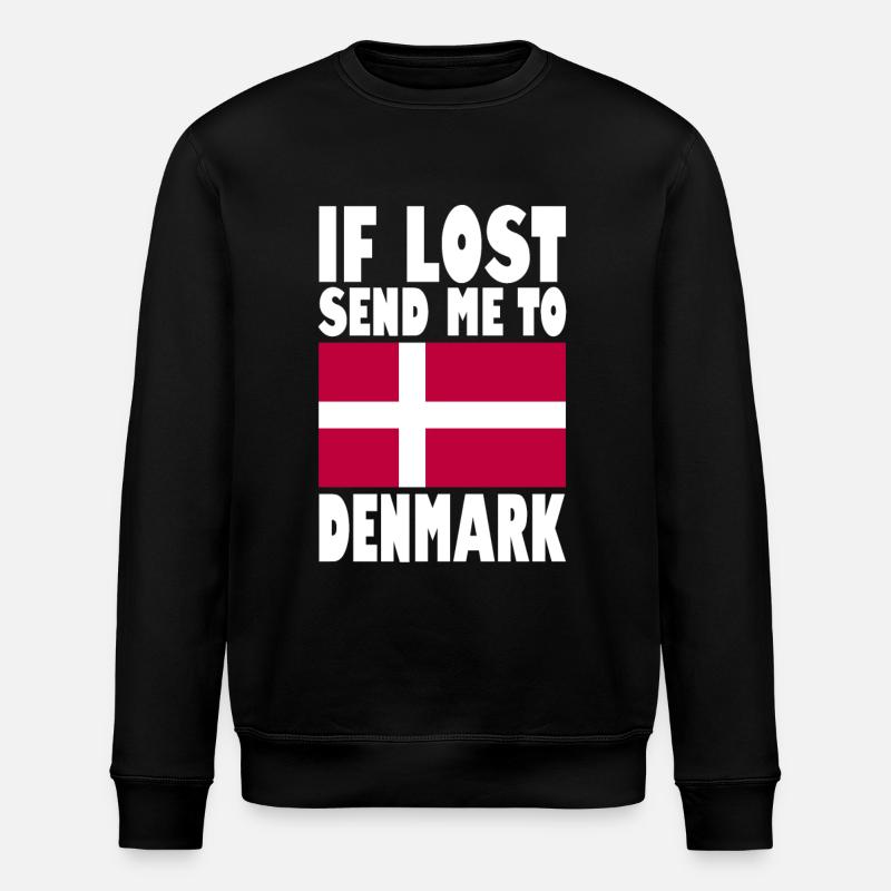 Denmark Flag Saying - Stanley/Stella ROLLER Unisex Organic Sweatshirt - black