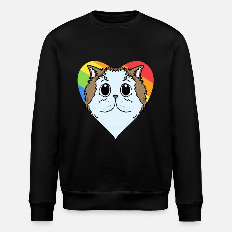 CHAT LGBT Chat Persan Arc-en-ciel - Sweat bio ROLLER Stanley/Stella Unisexe - noir
