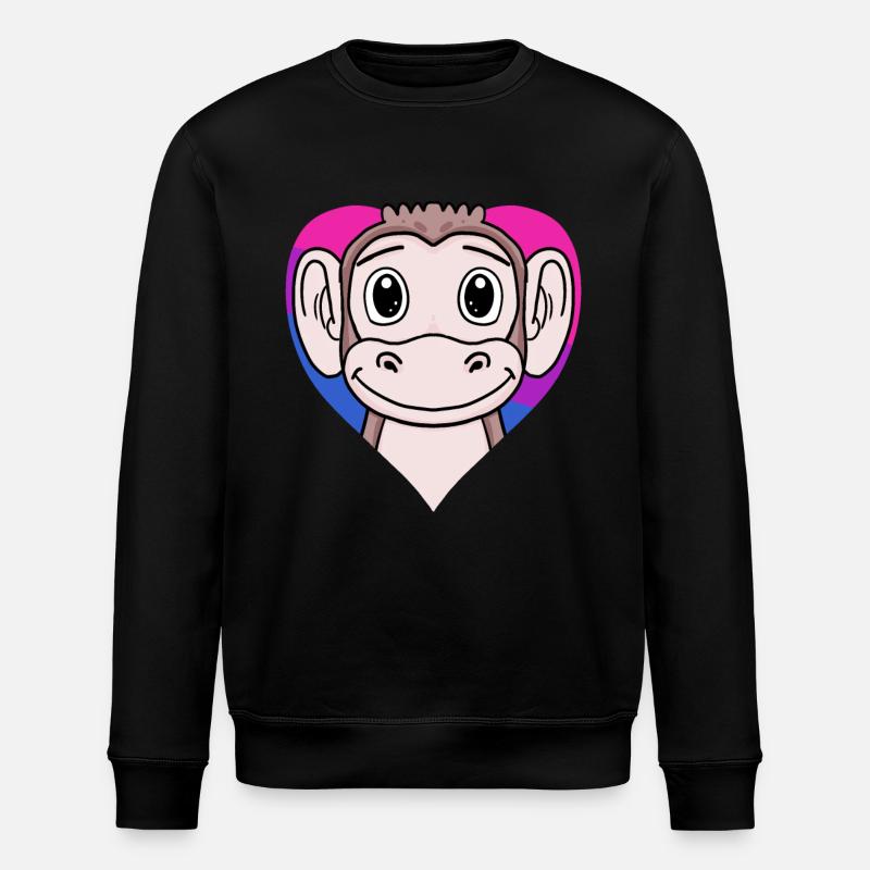 Bisexual Monkey Gift - Stanley/Stella ROLLER Unisex Organic Sweatshirt - black