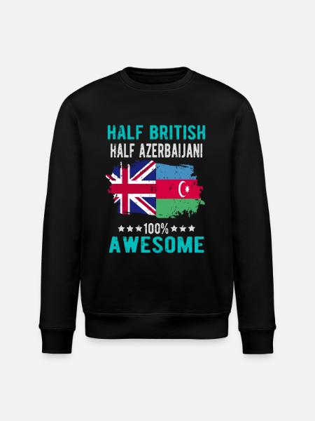 Half British Half Azerbaijanis - Stanley/Stella ROLLER Unisex Organic Sweatshirt - black
