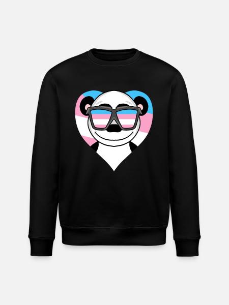 Transgender Transsexual Panda Gift - Stanley/Stella ROLLER Unisex Organic Sweatshirt - black
