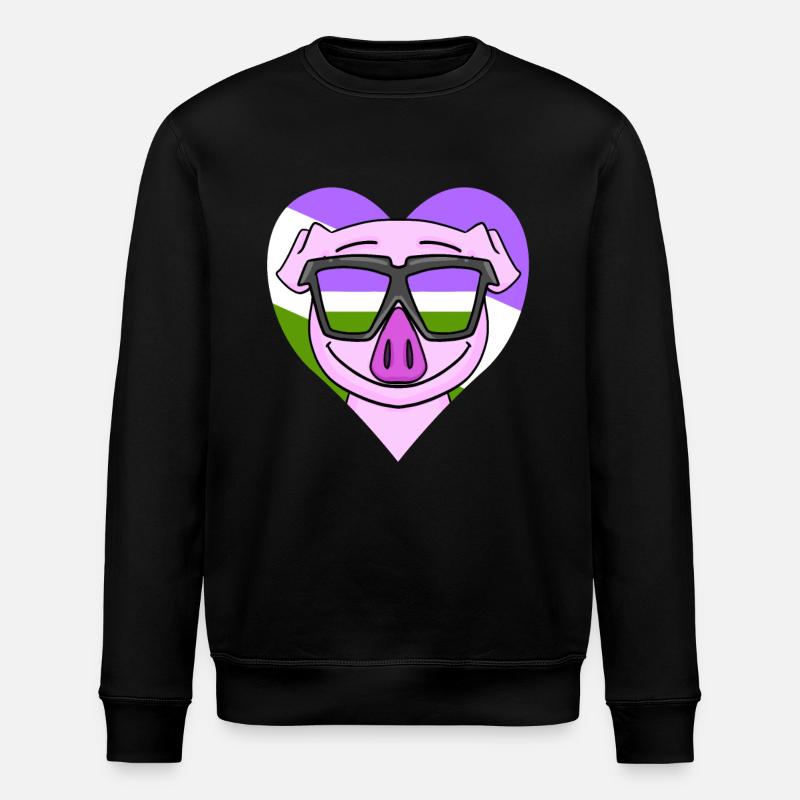 Cochon Genderqueer - Sweat bio ROLLER Stanley/Stella Unisexe - noir