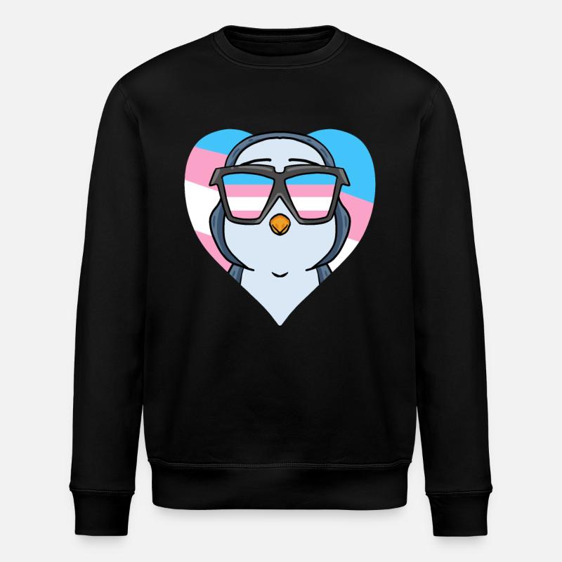 Transgender Transsexual Penguin Gift - Stanley/Stella ROLLER Unisex Organic Sweatshirt - black