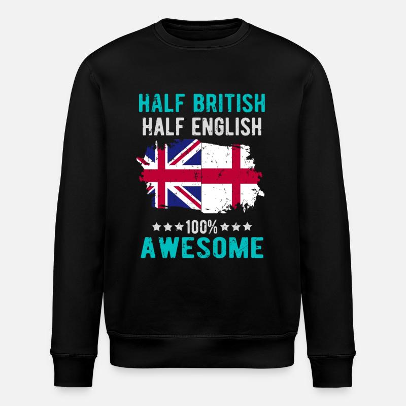 Halb Brite Halb Engländer - Stanley/Stella Unisex Bio-Sweatshirt ROLLER - Schwarz