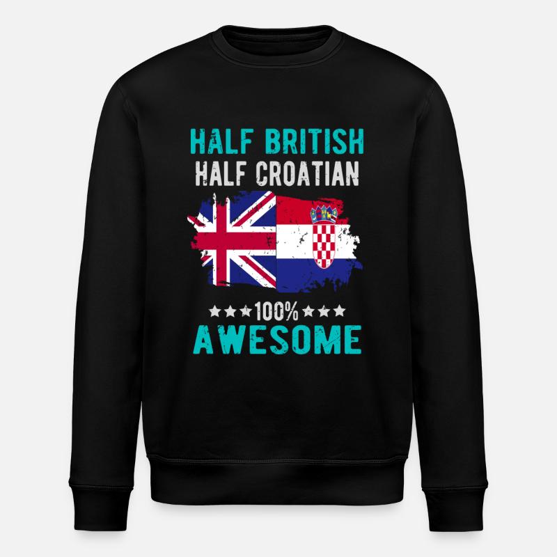 Moitié britannique moitié croate - Sweat bio ROLLER Stanley/Stella Unisexe - noir
