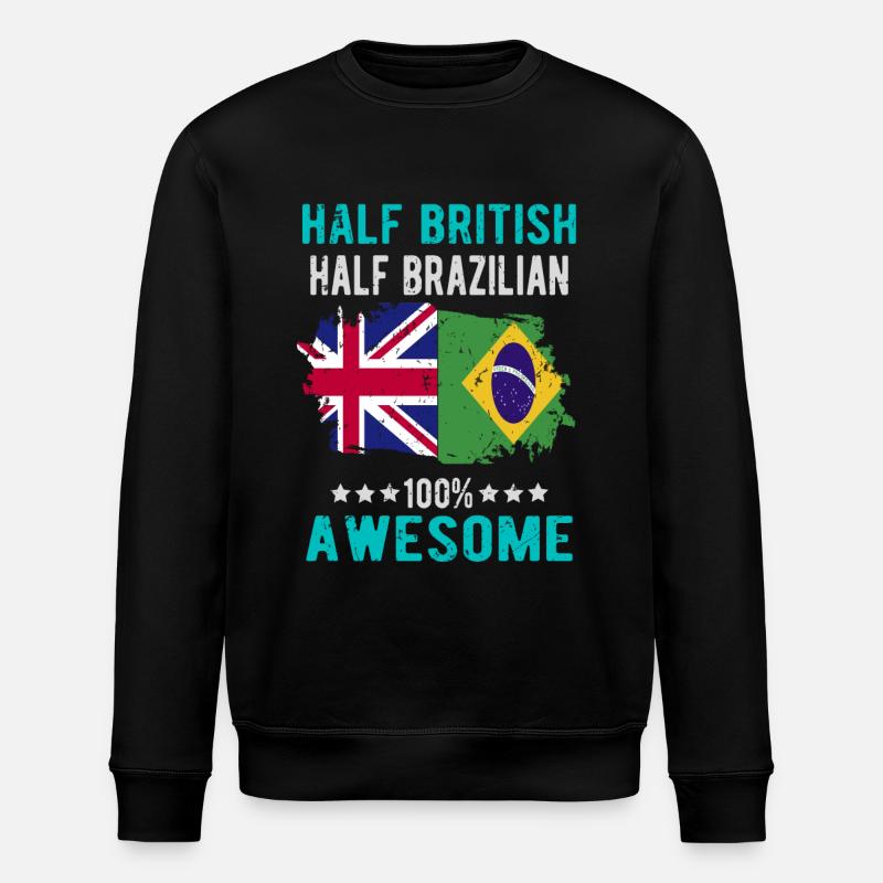 Half British Half Brazilian - Stanley/Stella ROLLER Unisex Organic Sweatshirt - black