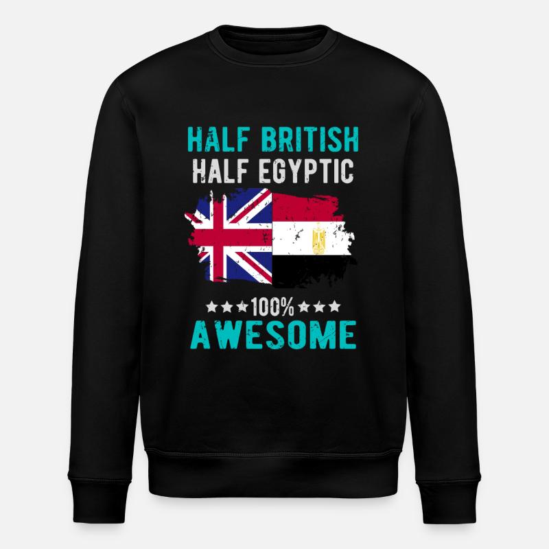 Halb Brite Halb Ägypter - Stanley/Stella Unisex Bio-Sweatshirt ROLLER - Schwarz
