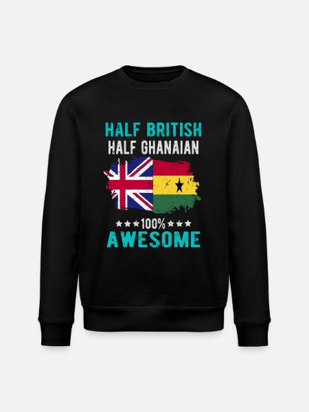 Half British Half Ghanese - Stanley/Stella ROLLER Unisex Organic Sweatshirt - black