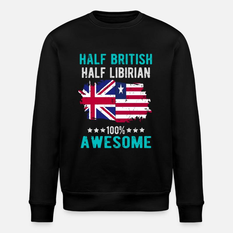 Half British Half Libyan - Stanley/Stella ROLLER Unisex Organic Sweatshirt - black