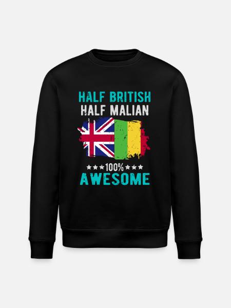 Half British Half Malians - Stanley/Stella ROLLER Unisex Organic Sweatshirt - black