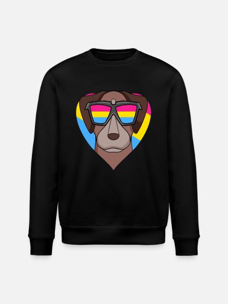 Pansexual Pointer Dog Gift - Stanley/Stella ROLLER Unisex Organic Sweatshirt - black