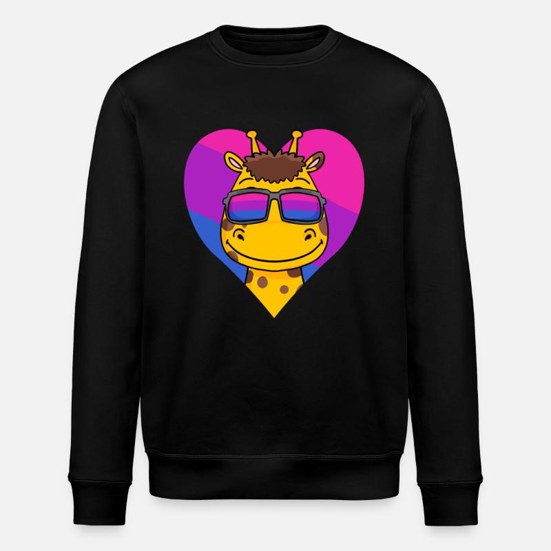 Bisexual Giraffe Gift - Stanley/Stella ROLLER Unisex Organic Sweatshirt - black