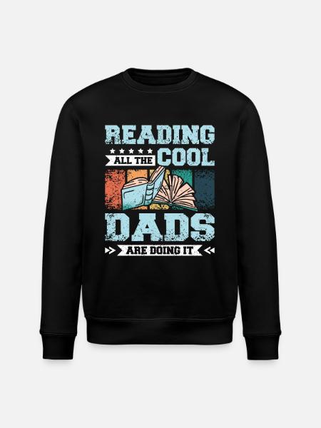 Dad fahther reading books - Stanley/Stella ROLLER Unisex Organic Sweatshirt - black