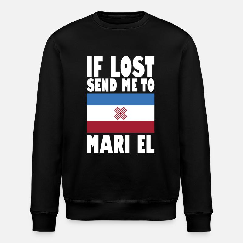Mari El Flagge Spruch - Stanley/Stella Unisex Bio-Sweatshirt ROLLER - Schwarz