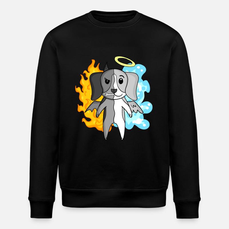 Dog Beagle - Angel and Devil - Stanley/Stella ROLLER Unisex Organic Sweatshirt - black
