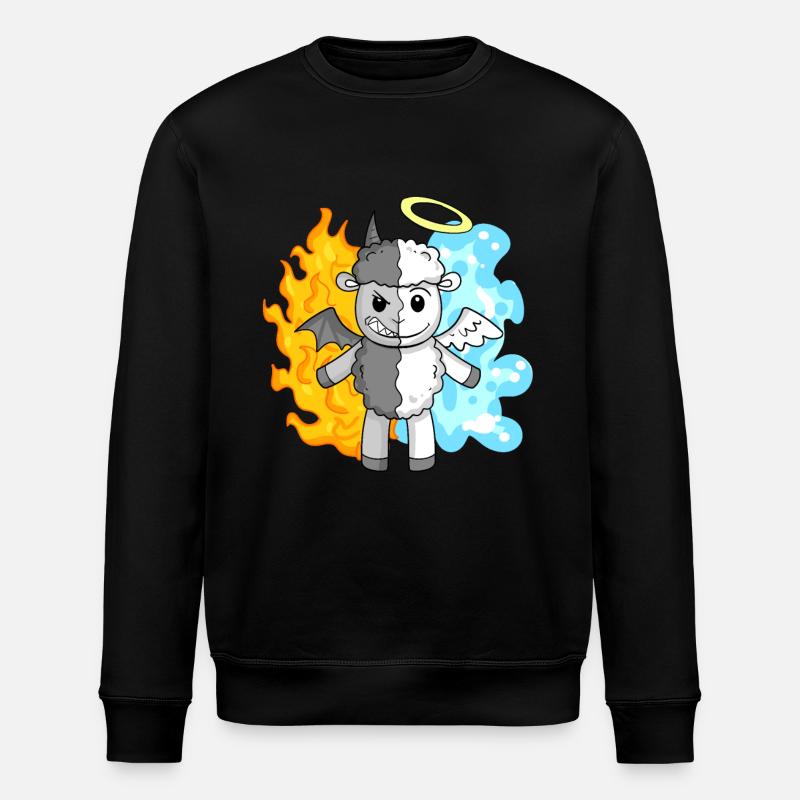 Sheep - Angels and Devils - Stanley/Stella ROLLER Unisex Organic Sweatshirt - black