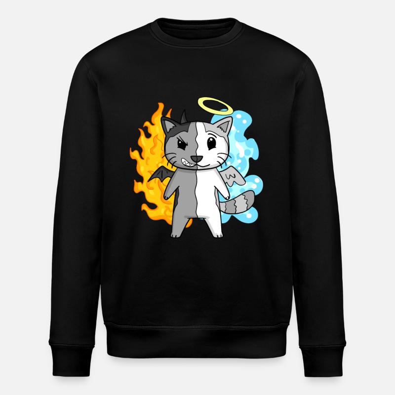 Ange chat et diable - Sweat bio ROLLER Stanley/Stella Unisexe - noir