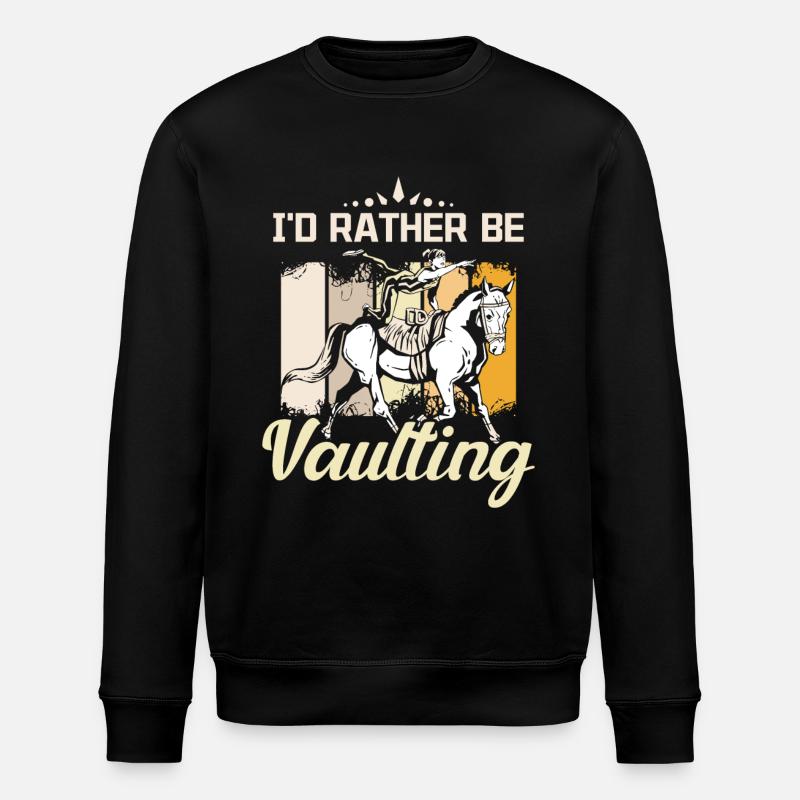 I'd rather be vaulting - Stanley/Stella ROLLER Unisex Organic Sweatshirt - black