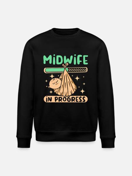 Midwife in progress - Stanley/Stella ROLLER Unisex Organic Sweatshirt - black