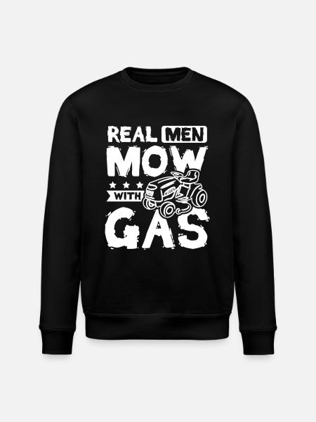 Real men mow with gas - Stanley/Stella ROLLER Unisex Organic Sweatshirt - black