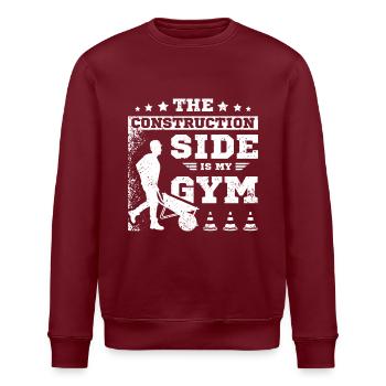 The construction side is my gym - Stanley/Stella Unisex Bio-Sweatshirt ROLLER - Burgunderrot - Vorne - Nik (191cm)