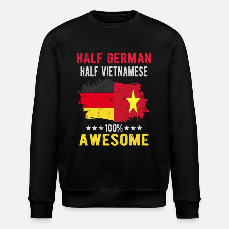 Halb Deutsch Halb Vietnamese - Stanley/Stella Unisex Bio-Sweatshirt ROLLER - Schwarz