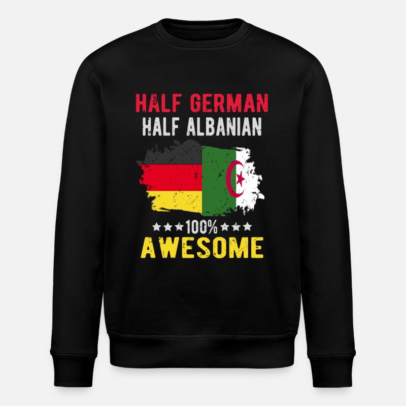 Half German Half Albanian - Stanley/Stella ROLLER Unisex Organic Sweatshirt - black