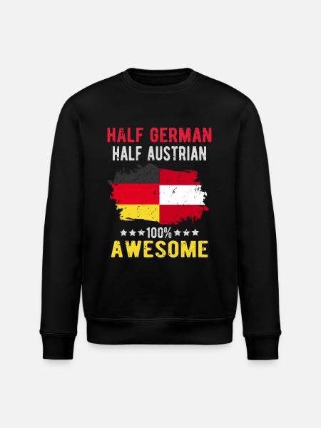 Half German Half Austrian - Stanley/Stella ROLLER Unisex Organic Sweatshirt - black