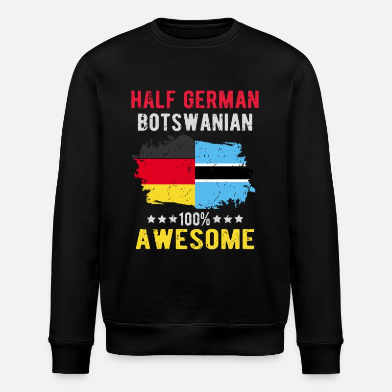 Moitié allemand moitié Batswana - Sweat bio ROLLER Stanley/Stella Unisexe - noir