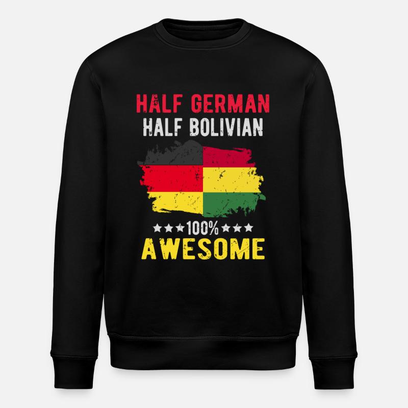 Half German Half Bolivian - Stanley/Stella ROLLER Unisex Organic Sweatshirt - black