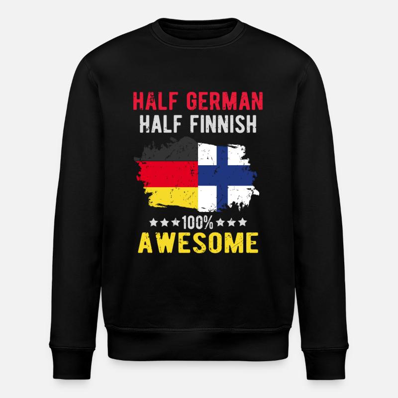 Half German Half Finn - Stanley/Stella ROLLER Unisex Organic Sweatshirt - black
