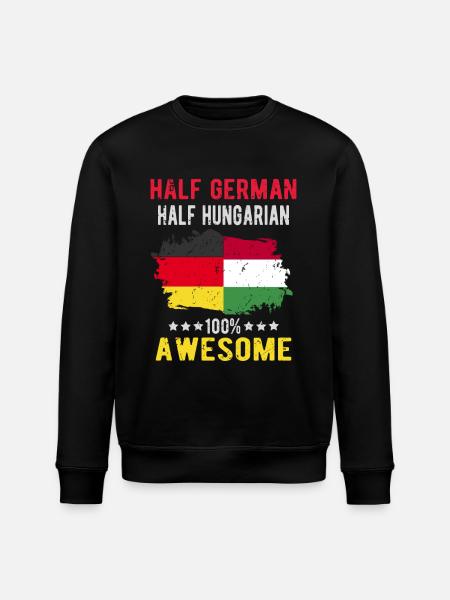 Half German Half Hungarian - Stanley/Stella ROLLER Unisex Organic Sweatshirt - black