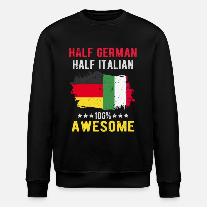 Half German Half Italian - Stanley/Stella ROLLER Unisex Organic Sweatshirt - black